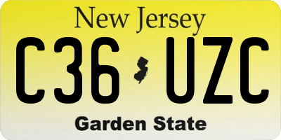 NJ license plate C36UZC