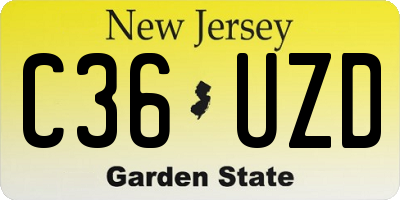 NJ license plate C36UZD