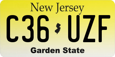 NJ license plate C36UZF