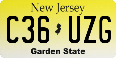 NJ license plate C36UZG