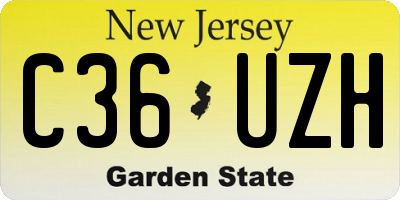 NJ license plate C36UZH