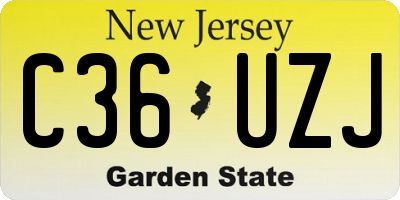 NJ license plate C36UZJ