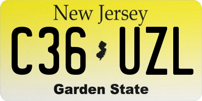 NJ license plate C36UZL