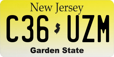 NJ license plate C36UZM