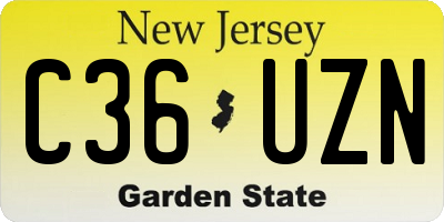 NJ license plate C36UZN