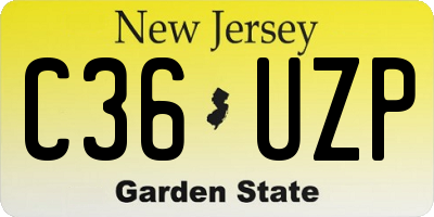 NJ license plate C36UZP