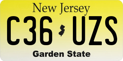 NJ license plate C36UZS