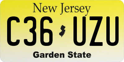 NJ license plate C36UZU