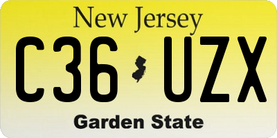 NJ license plate C36UZX