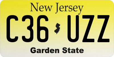 NJ license plate C36UZZ