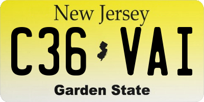 NJ license plate C36VAI