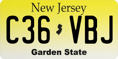 NJ license plate C36VBJ