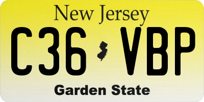 NJ license plate C36VBP