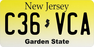NJ license plate C36VCA
