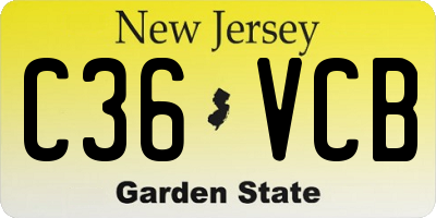 NJ license plate C36VCB