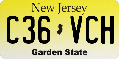 NJ license plate C36VCH