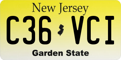 NJ license plate C36VCI