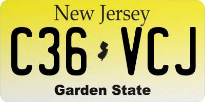 NJ license plate C36VCJ