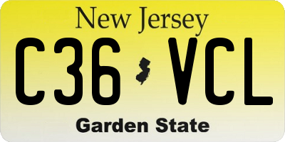 NJ license plate C36VCL