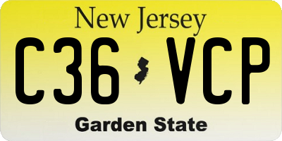 NJ license plate C36VCP