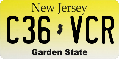 NJ license plate C36VCR