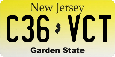 NJ license plate C36VCT