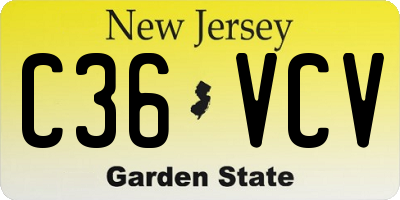 NJ license plate C36VCV