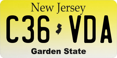 NJ license plate C36VDA