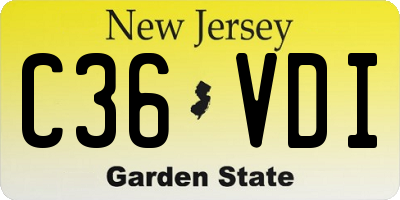 NJ license plate C36VDI