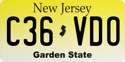 NJ license plate C36VDO