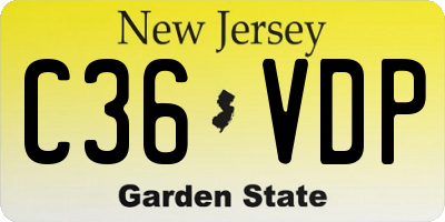NJ license plate C36VDP