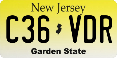 NJ license plate C36VDR