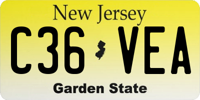 NJ license plate C36VEA