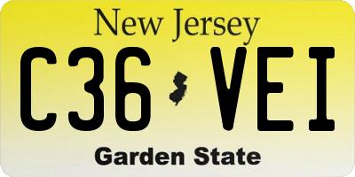 NJ license plate C36VEI