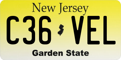 NJ license plate C36VEL