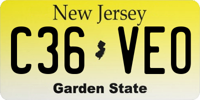 NJ license plate C36VEO