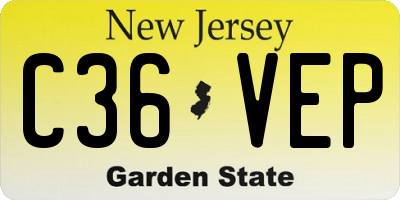 NJ license plate C36VEP