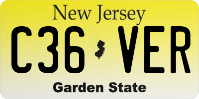 NJ license plate C36VER