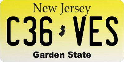 NJ license plate C36VES