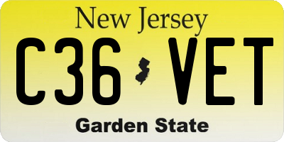 NJ license plate C36VET