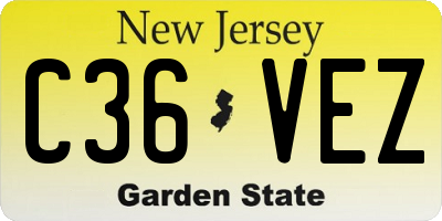 NJ license plate C36VEZ