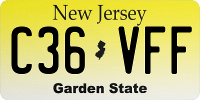 NJ license plate C36VFF