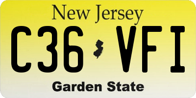 NJ license plate C36VFI