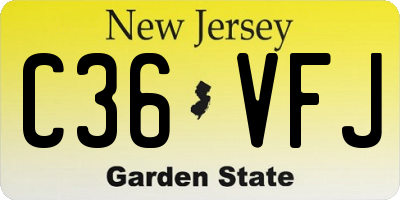 NJ license plate C36VFJ