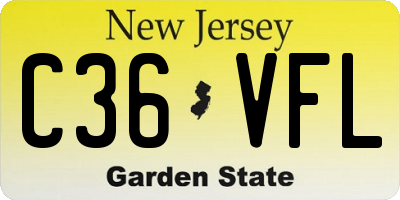 NJ license plate C36VFL