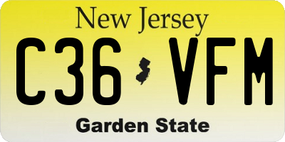 NJ license plate C36VFM