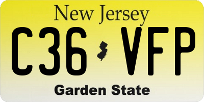 NJ license plate C36VFP
