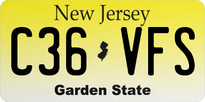 NJ license plate C36VFS