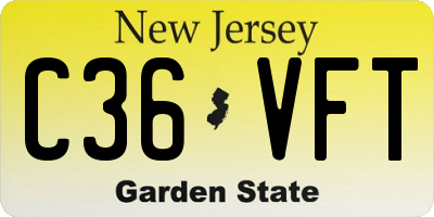 NJ license plate C36VFT