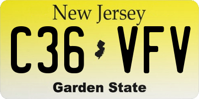 NJ license plate C36VFV